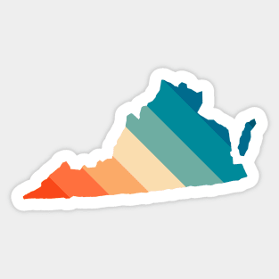 Virginia State Retro Map Sticker